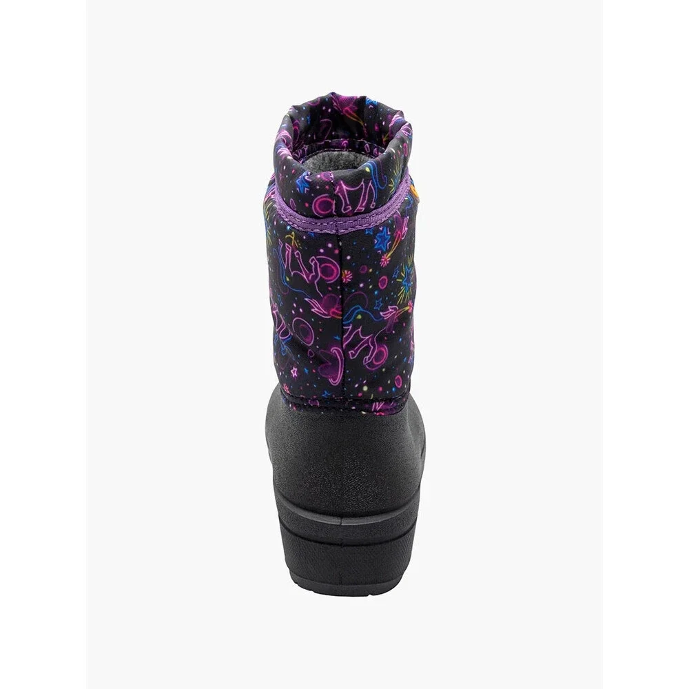 Bogs Snow Shell Kids 5 Purple Multi Neon Unicorn Waterproof Winter Boot RHS6493